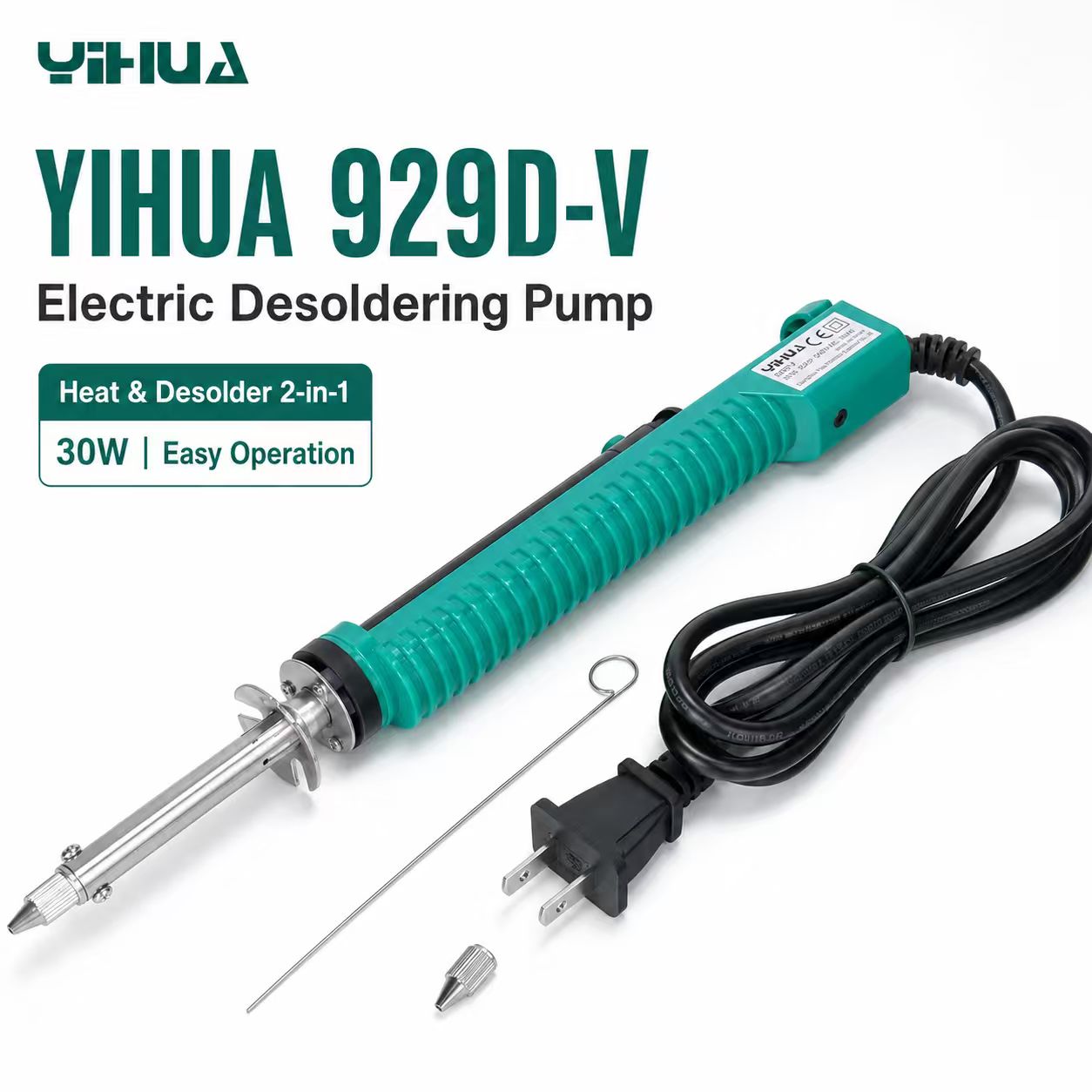 YIHUA 929D‑V 30W 2‑in‑1 Electr - Desoldering Pump Electric Vacuum Station 评论和价格