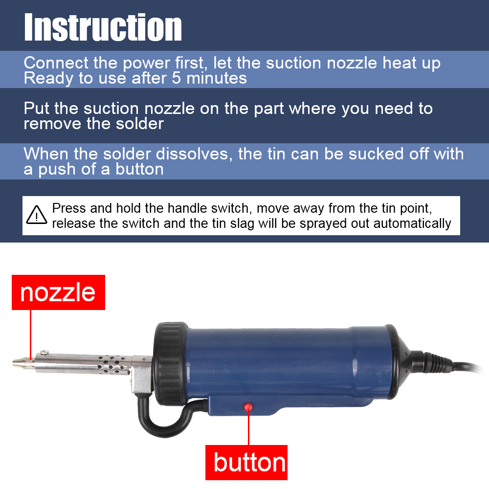Remove Pump with 3 Suction Noz - Desoldering Pump Electric Vacuum Station 评论和价格